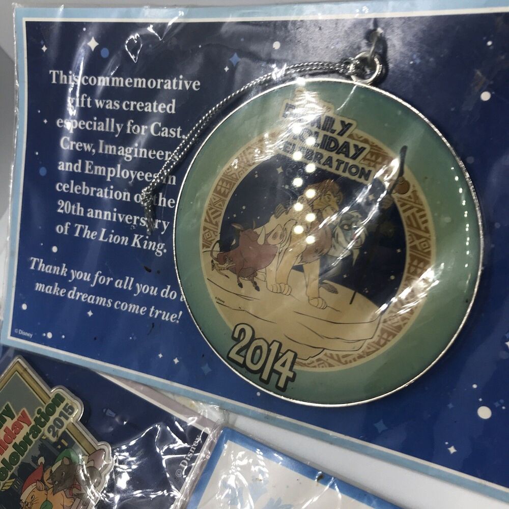 DISNEY World Cast Member Ornament LOT OF 3 2011 2014 2015 Crew 60th Free Ship - Picture 4 of 4